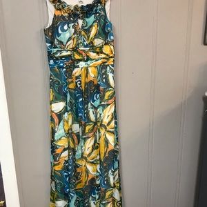 Sangria Floral Print Maxi Dress